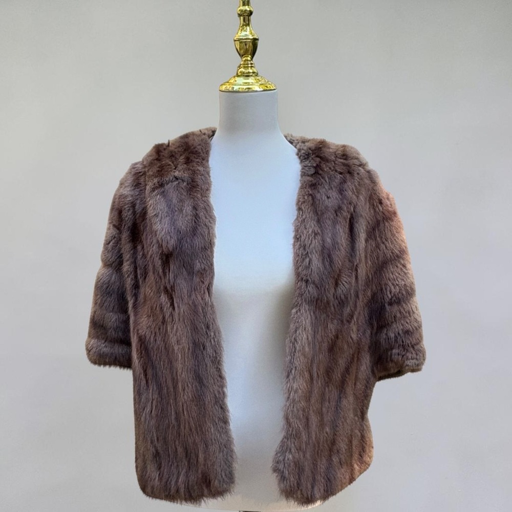 VTG Mink Fur Stole Capulet Wrap Brown Wrap 50s 60s MCM Rosenbergs Albany